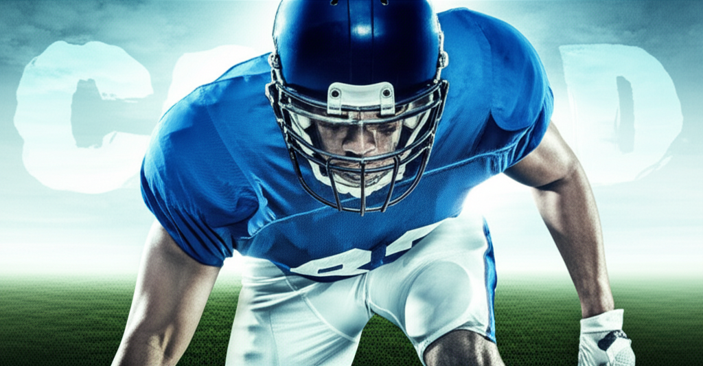 Football player with "cold" overlay
