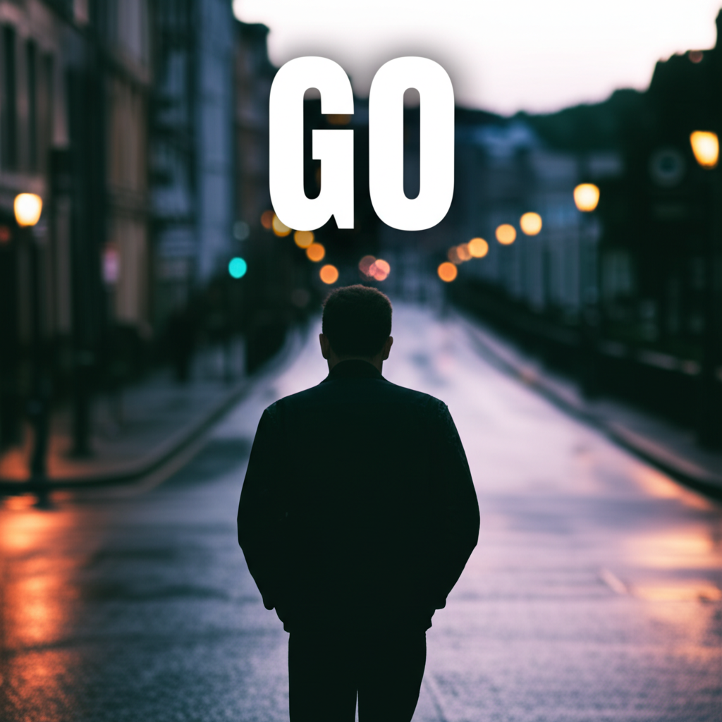 Man walking with "go" overlay